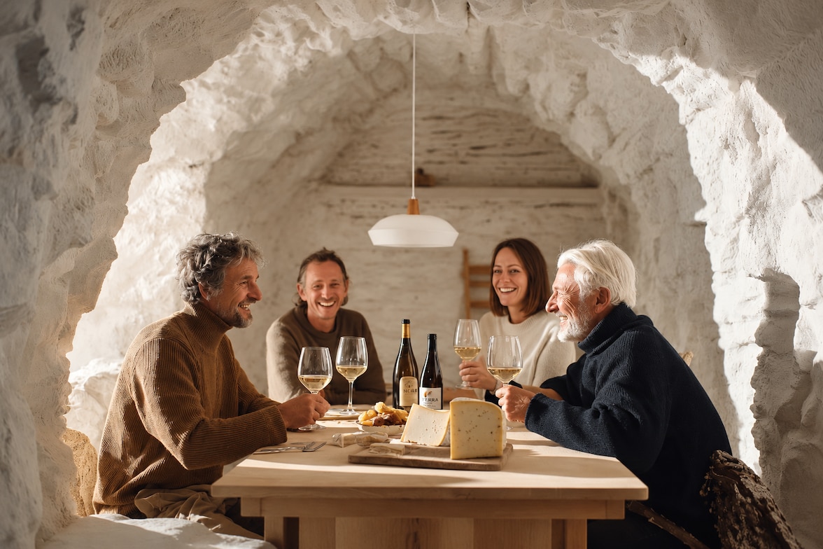 Degustación de vinos en una cava